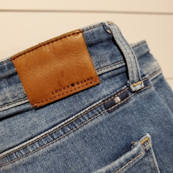 Lucky brand 8 high rise denim distressed jeans stretch pants bridgette skinny - Picture 8 of 15